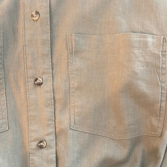 🌿 H&M Linen Blend Sage Green Shirt Dress – Size XL NEW - Picture 4 of 5